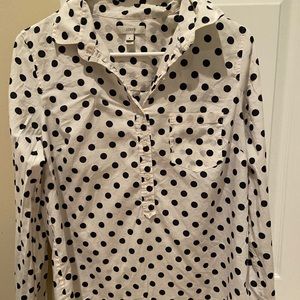 JCrew Navy White Dot Popover